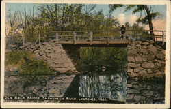 Den Rock Bridge, Shawsheen River lawrence, MA Postcard Postcard Postcard
