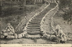 Loyala Steps at Chain O'Lakes Waupaca, WI Postcard Postcard Postcard