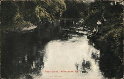 River Scene Weyauwega, WI Postcard Postcard Postcard