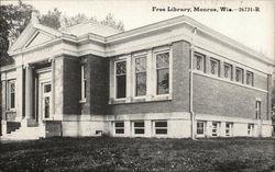 Free Library Monroe, WI Postcard Postcard Postcard