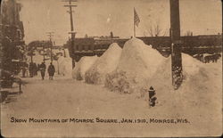 Snow Mountains of Monroe Square Wisconsin Postcard Postcard Postcard