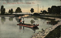 West Lagoon, North Park Oshkosh, WI Postcard Postcard Postcard