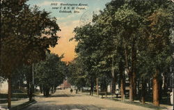 Washington Street Near C. & N.W. Depot Oshkosh, WI Postcard Postcard Postcard
