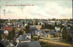 Bird's-Eye View Chippewa Falls, WI Postcard Postcard Postcard