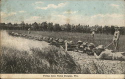 Looking Along Firing Line Camp Douglas, WI Postcard Postcard 