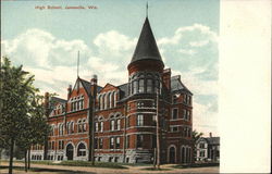 High School Janesville, WI Postcard Postcard Postcard