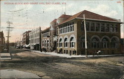 Ingram Block and Grand Ave Postcard