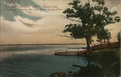 Beaver Lake Looking Towards City from Stone Quarry Point Beaver Dam, WI Postcard Postcard Postcard