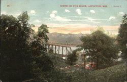 Scene on Fox River Appleton, WI Postcard Postcard Postcard