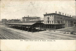 Logan House and RR Depot Postcard