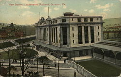 New Station, Lackawanna Railroad Postcard