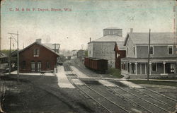 C.M. & St. P. Depot Ripon, WI Postcard Postcard Postcard