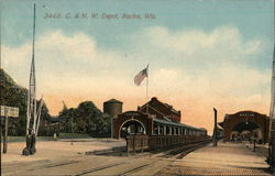 C&NW Depot Racine, WI Postcard Postcard Postcard