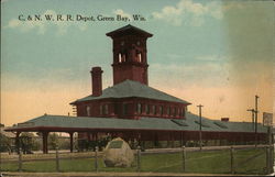 C&NW RR Depot Green Bay, WI Postcard Postcard Postcard