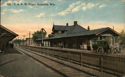 C. & N. W. Depot Postcard