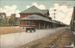 CM & St. Paul Depot Postcard