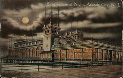 Steeplechase at Night Postcard