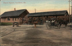 Depot Square Gardiner, ME Postcard Postcard Postcard