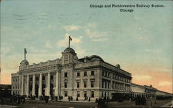 Chicago and Northwestern Railway Station Illinois Postcard Postcard Postcard