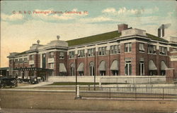 C.B. & Q. Passenger Station Galesburg, IL Postcard Postcard Postcard