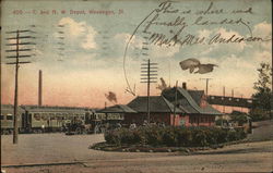 C. and N.W. Depot Waukegan, IL Postcard Postcard Postcard