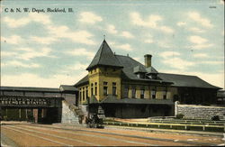 Chicago & North Western Depot Rockford, IL Postcard Postcard Postcard