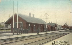 C. & N.W. Depot Woodstock, IL Postcard Postcard Postcard