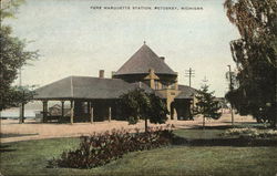 Pere Marquette Station Petoskey, MI Postcard Postcard Postcard