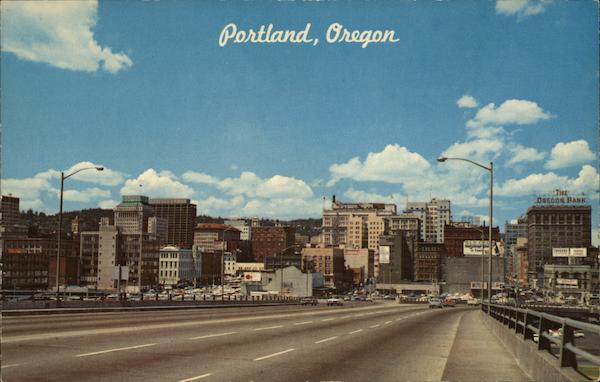 Panoramic View of the Metropolitan Area from the Morrison Bridge Portland Oregon