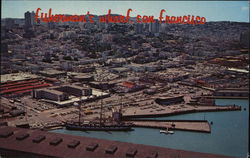 Air View of Fisherman's Wharf and Golden Gate Bridge San Francisco, CA Postcard Postcard Postcard