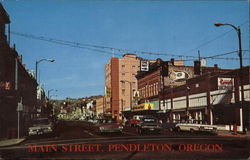 Looking Along Main Street Pendleton, OR Postcard Postcard Postcard