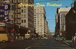 Looking Down SW 5th Avenue, Downtown Portland, OR Postcard Postcard Postcard