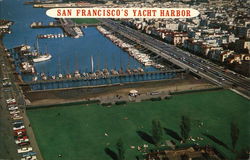 Aerial View of the S F Yacht Harbor and Marina Green Postcard