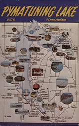Map of Pymatuning Lake Postcard