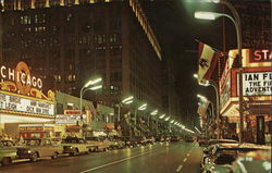 State Street at Night Postcard