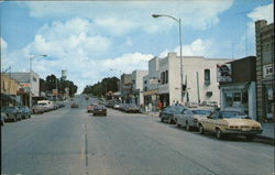 Street Scene Pelican Rapids, MN Postcard