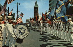 Navy Recruits Present Flag Ceremony Postcard