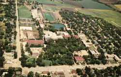 Air View Kansas State Teachers College Campus Postcard