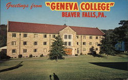 Memorial Hall, Geneva College Postcard