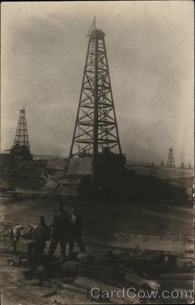 Men in Oil Fields Oil Wells