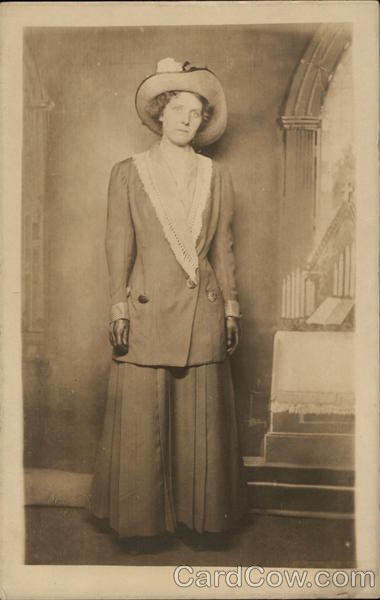 Portrait of Woman in Dress & Hat Women
