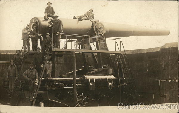 Soldiers Manning Battlement Gun Fort Warren Massachusetts
