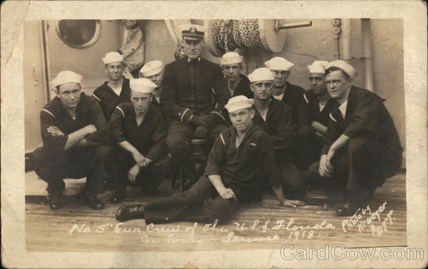 No. 5 Gun Crew of the USS Florida 1918 Navy
