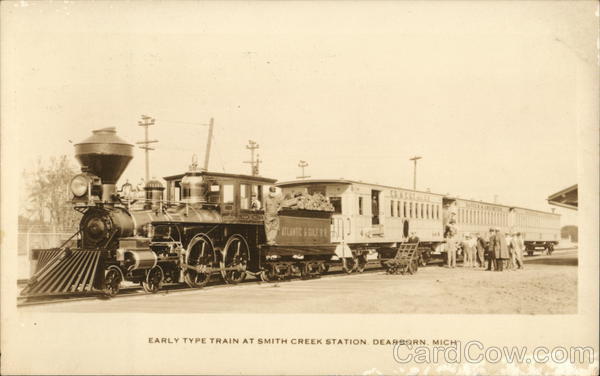 Early Type Train at Smith Creek Station Dearborn Michigan