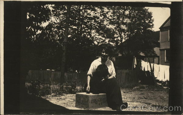 Snapshot of Woman and Dog Dogs