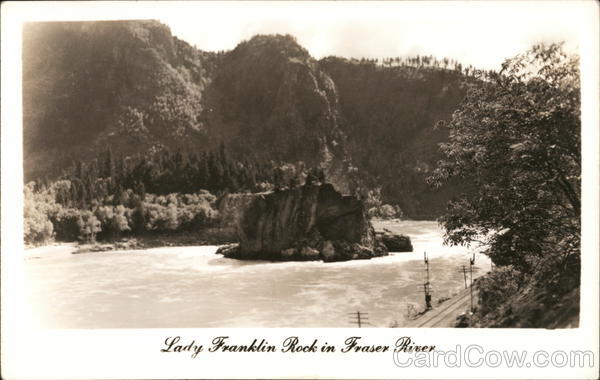 Lady Franklin Rock in Fraser River BC Canada British Columbia