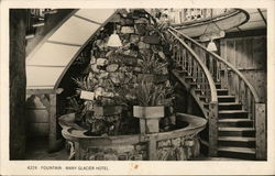 Fountain - Many Glacier Hotel Postcard