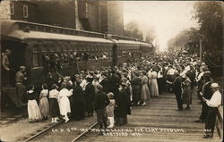 Co. D 5th Infantry Leaving for Camp Douglas Postcard