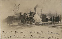 First Train in After the Snowstorm Toulon, IL Postcard Postcard Postcard