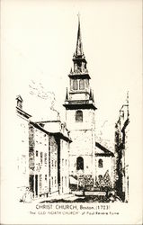 Christ Church, The "Old North Church" of Paul Revere Fame Boston, MA Postcard Postcard Postcard